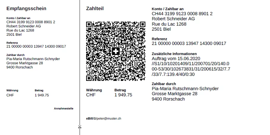QR Rechnung Muster