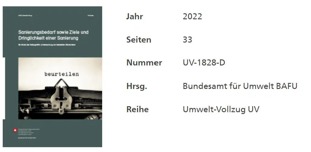 Broschüre BAFU Sanierungsbedarf