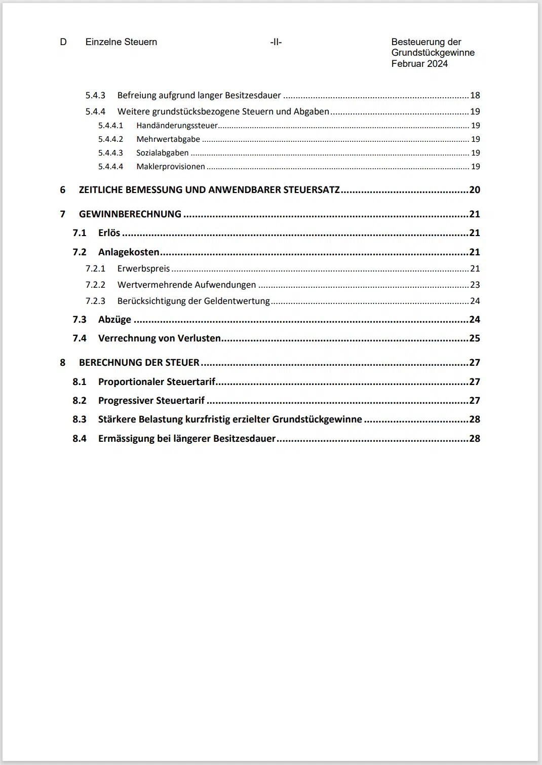 Besteuerung Grundstückgewinne